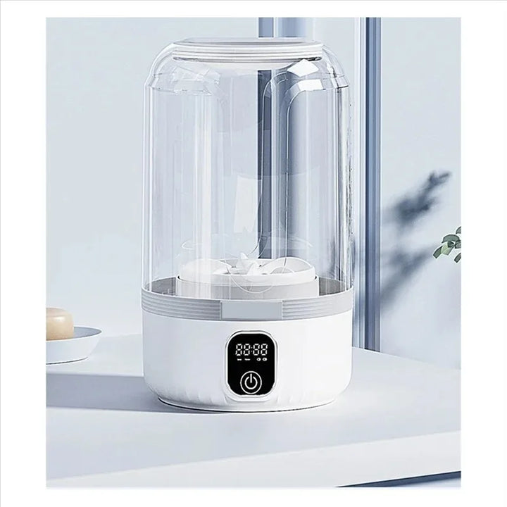 USB-betriebene Mini-Waschmaschine mit benutzerfreundlichem LED-Display. Einfache Bedienung für saubere Wäsche auf Reisen.