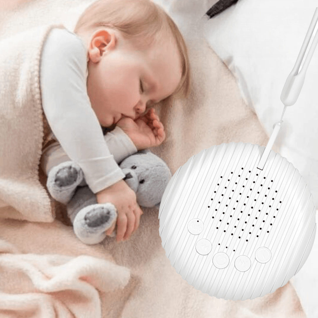 Tragbare Weißrauschmaschine für entspannten Schlaf von Baby & Erwachsenen.
