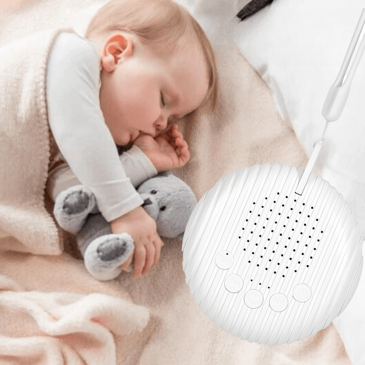 Tragbare Weißrauschmaschine für entspannten Schlaf von Baby & Erwachsenen.