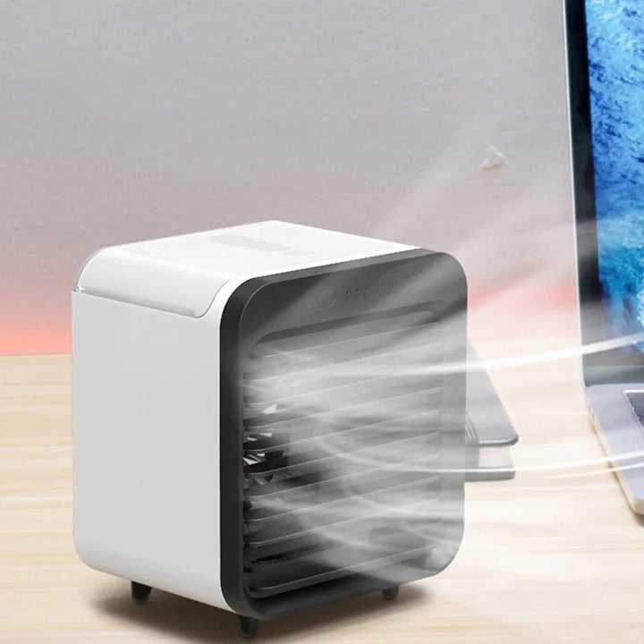 Multifunktionaler USB Mini-Luftkühler mit Ventilator & Befeuchter; tragbar & kompakt für jede Umgebung.