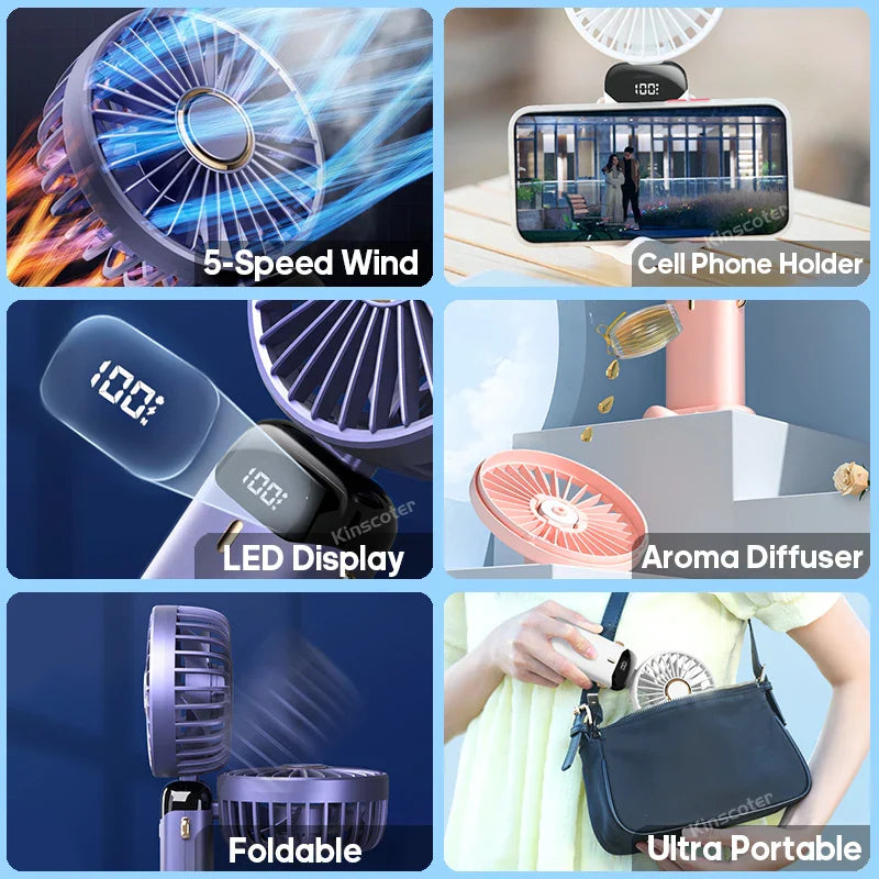 Innovativer Halsventilator für freihändige Kühlung, ideal beim Sport, Reisen oder im Büro. Mit Powerbank.