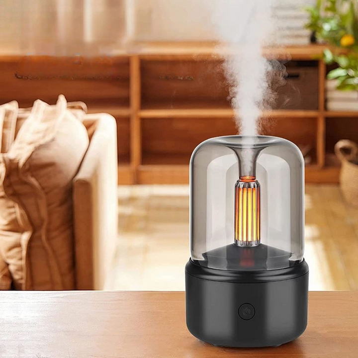 Tragbarer Aroma Diffusor als Geschenkidee für Entspannung, mit faszinierendem Flammeneffekt & Aromatherapie.