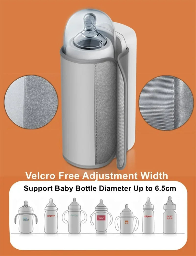 WarmEase tragbarer Babyflaschenwärmer passt für verschiedene Babyflaschen. Schnelle und sichere Babynahrung unterwegs.