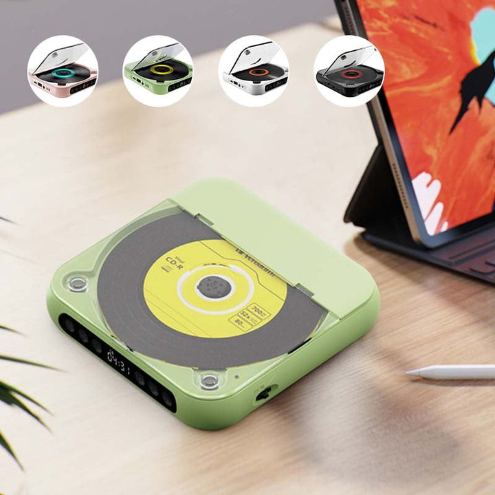Tragbarer CD-Player mit Bluetooth für kabellosen Musikgenuss unterwegs; kompakt & hifi-audiofähig.