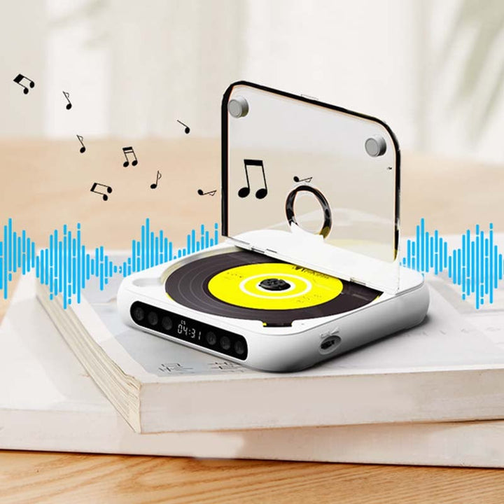 Ansicht von oben: Tragbarer CD-Player mit Bluetooth, perfekt für Retro-Sound & moderne Konnektivität.