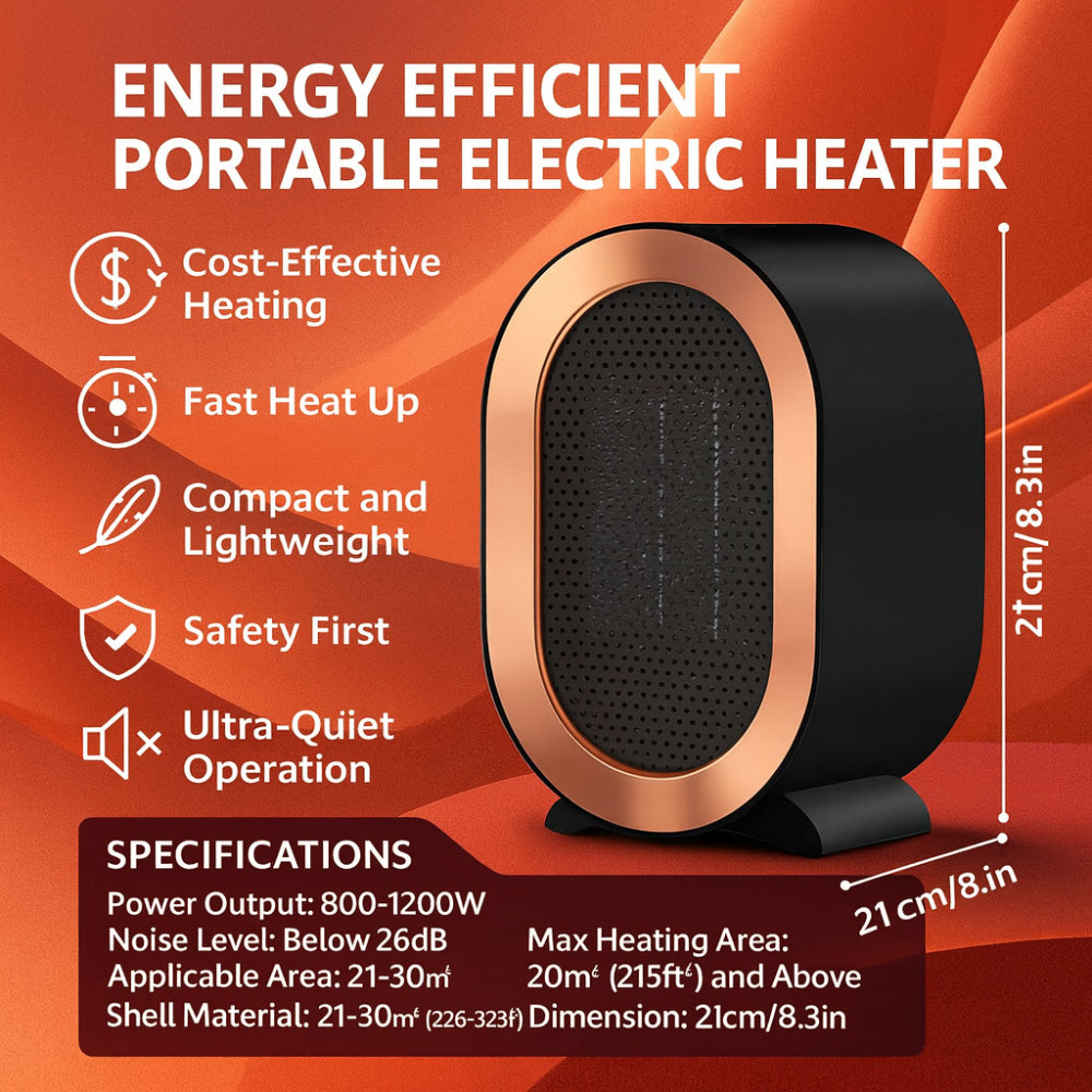 Moderner, energieeffizienter Raumheizer mit Thermostat, perfekt für gemütliche Stunden zu Hause.