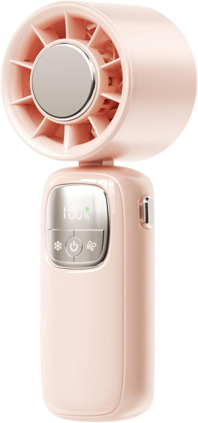 Tragbarer Handventilator mit LED-Anzeige, 100 Geschwindigkeiten & USB-C für maximale Kühlung.