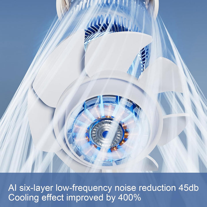Flexibler Falt-Handventilator mit LED-Anzeige und 100 Stufen, ideal für Sport und Freizeit.