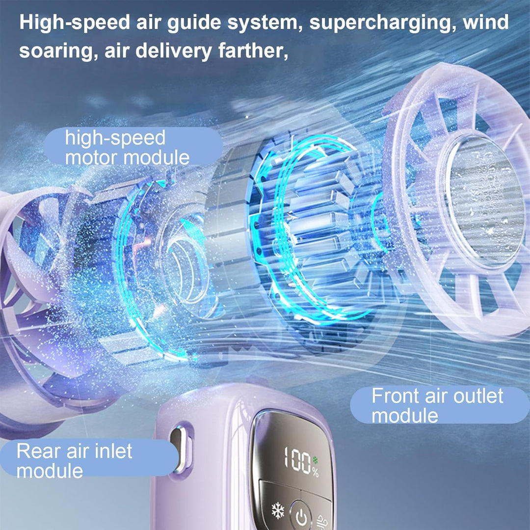 Der perfekte Reisebegleiter: Akku-Handventilator mit LED-Display und 100 individuellen Stufen.
