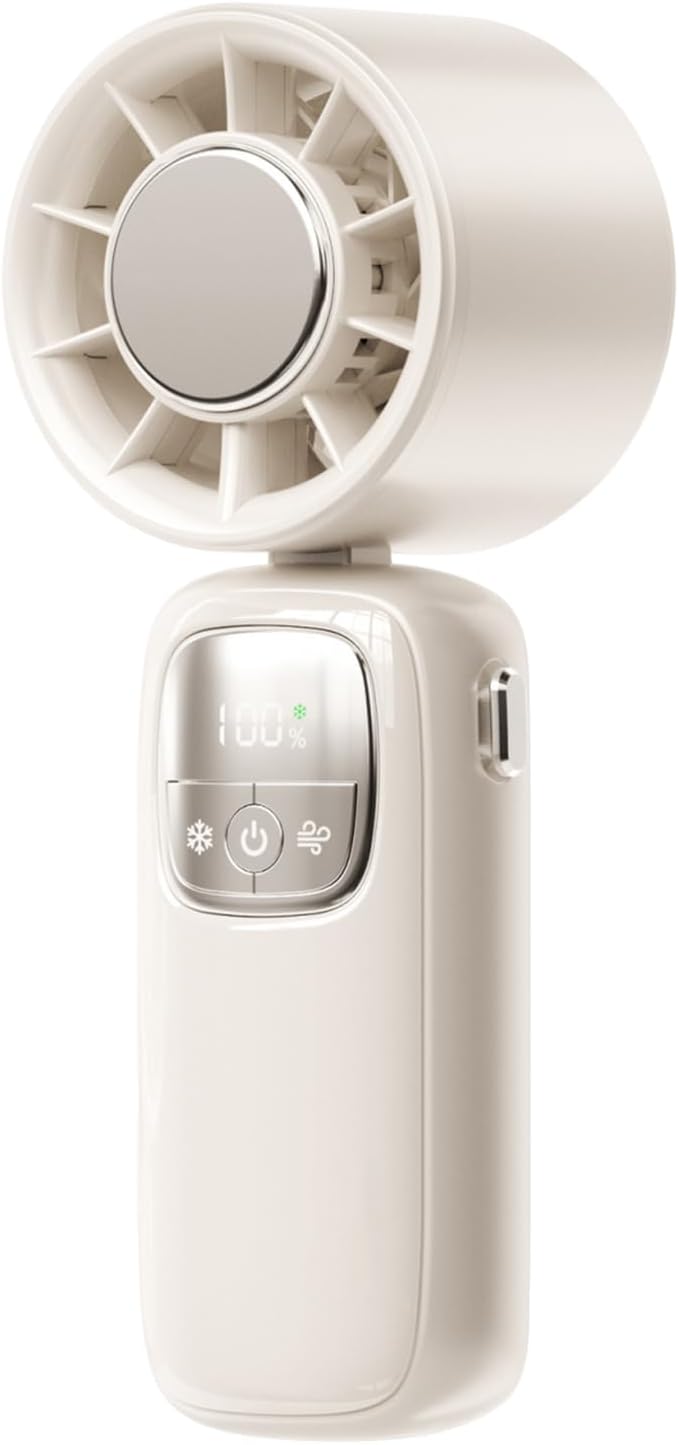 Leistungsstarker Faltventilator mit 100 Geschwindigkeiten, LED-Anzeige & USB-C für effektive Kühlung.