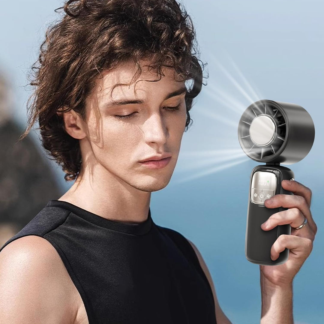 Tragbarer Ventilator mit LED-Anzeige, 100 einstellbaren Geschwindigkeiten – Ihr Kühl-Gadget für unterwegs.