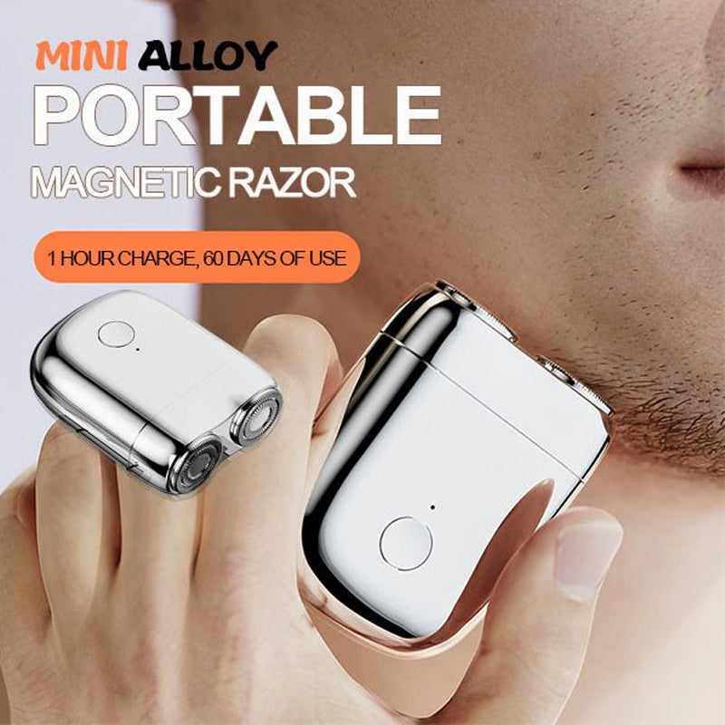 Herren USB Rasierer, wiederaufladbar, tragbar. Moderner Mini Elektrorasierer für die tägliche Gesichtspflege.