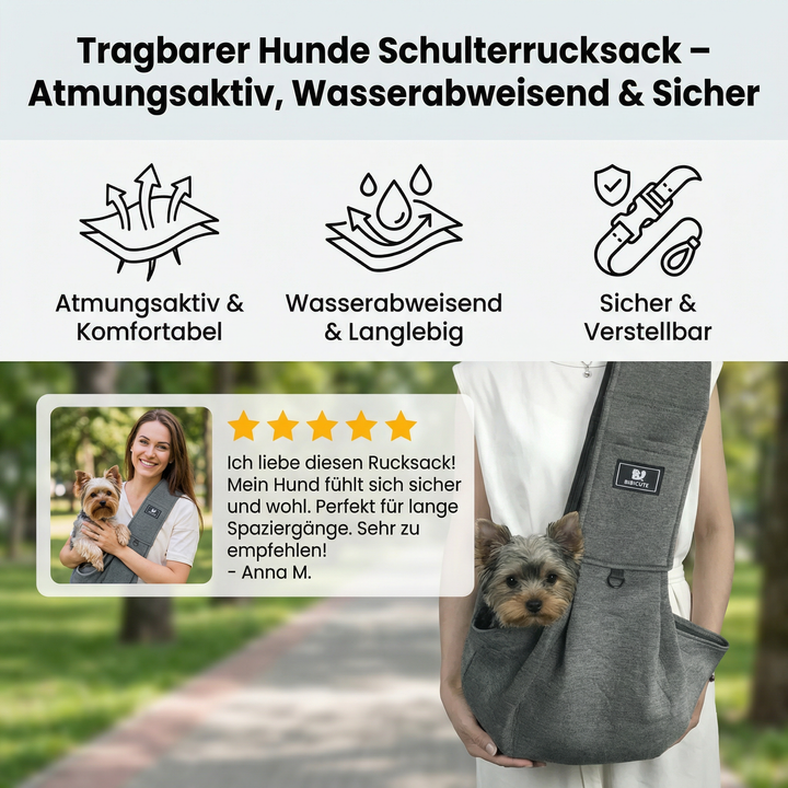 Komfortabler Hunde-Rucksack für kleine Hunde & Welpen, mit weichem Futter & atmungsaktivem Mesh für unterwegs.