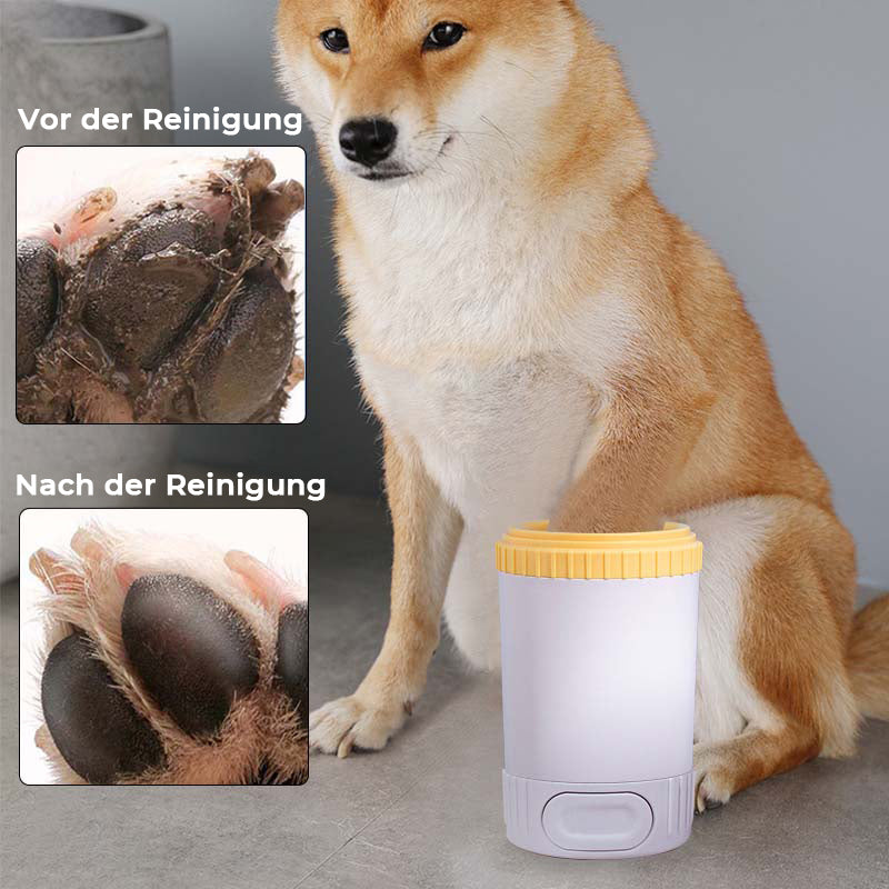 Hundezubehör: Praktischer Pfotenreiniger für hygienisch saubere Hundepfoten und fleckenfreie Böden.