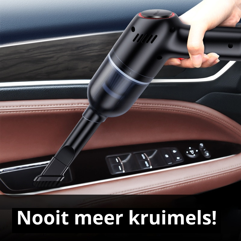 Vielseitiger leistungsstarker Handstaubsauger in Weiß, perfekt für schnelle Reinigung im Auto und Haushalt.