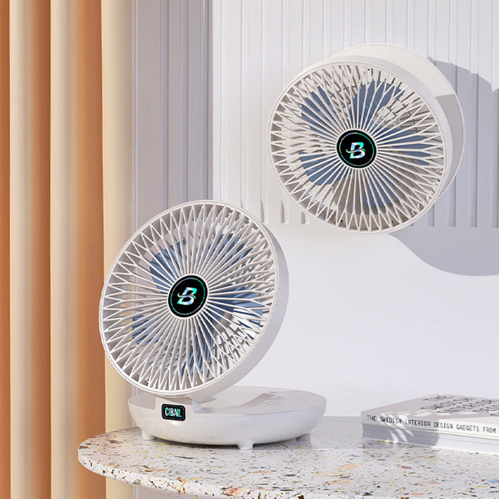 Tragbarer kabelloser Mini-Ventilator, leise Kühlung für Büro & Zuhause. Ideal für Sommer.