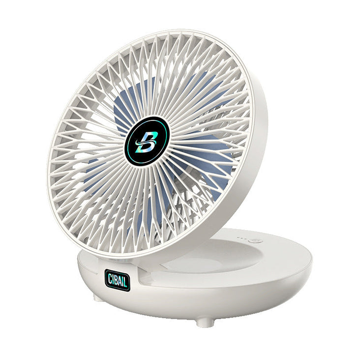 Vielseitiger Mini-Ventilator als Tisch- und Wandventilator. Kabellos & tragbar für flexible Kühlungslösungen.