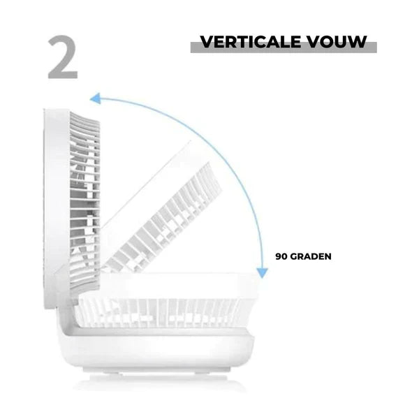 Flexibler Mini-Ventilator, als Tisch- oder Wandventilator nutzbar, sorgt für leise Kühlung.