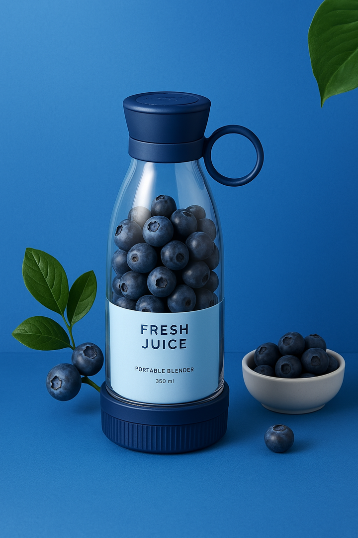 Tragbarer Smoothie-Maker mit USB-Aufladung. Ideal für frische Frucht- und Gemüse-Smoothies.