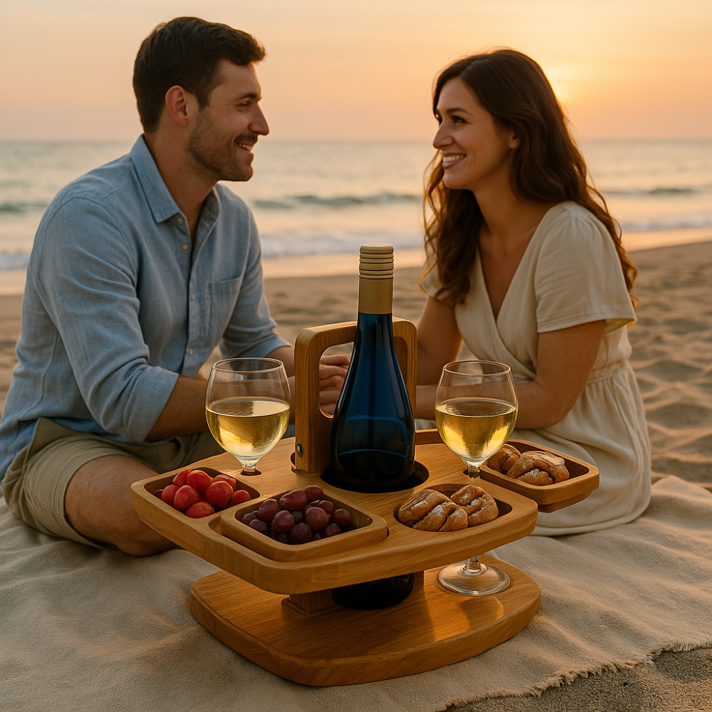 Leichter tragbarer Picknicktisch für 2 Personen, perfekt für romantische Outdoor-Picknicks.