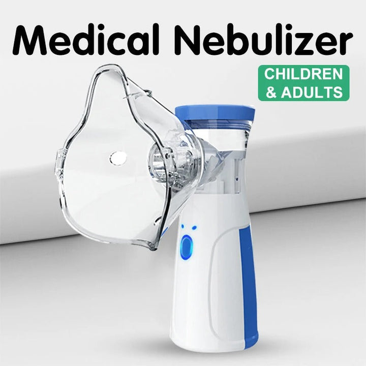 Kind benutzt leisen Mesh-Vernebler; einfacher USB-Inhalator für Kinder mit Asthma & Atemproblemen zur Atemtherapie.