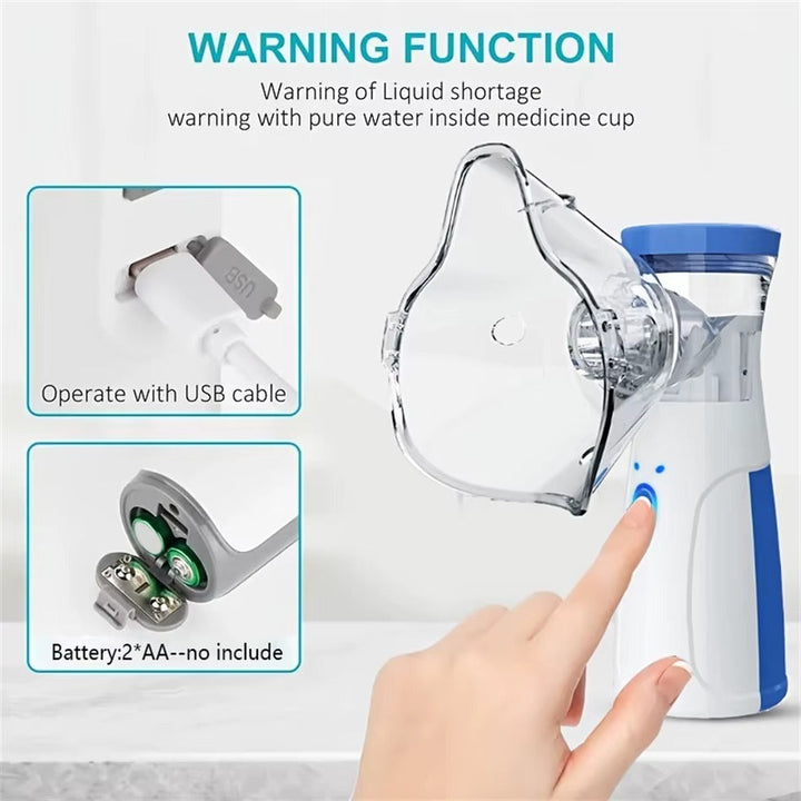Leiser Mesh-Vernebler mit USB-Anschluss; tragbarer Inhalator für effektive Atemtherapie bei Asthma & Atemproblemen.