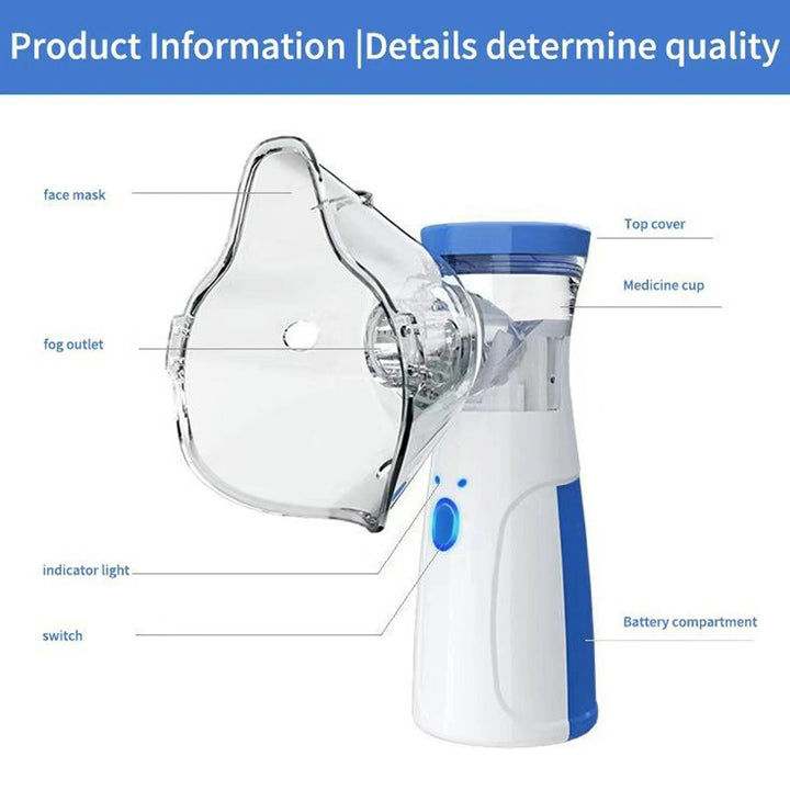Benutzerfreundlicher Mesh-Vernebler; tragbarer Inhalator für Erwachsene & Kinder zur einfachen Atemtherapie & Linderung.