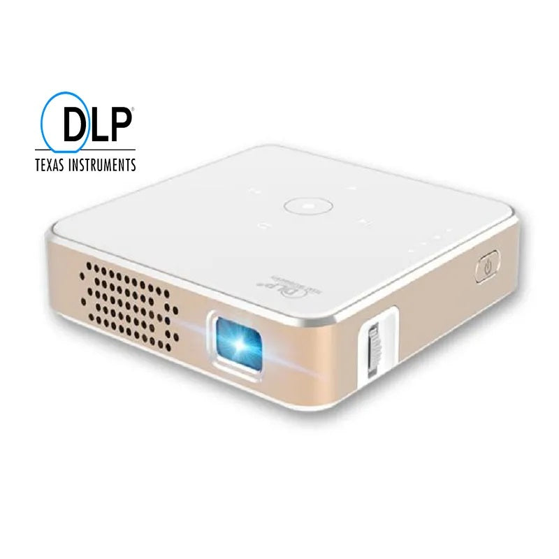 Eleganter Mini Beamer mit Smart-Funktionen, Wi-Fi & Bluetooth für drahtlose Heimkino-Freude.