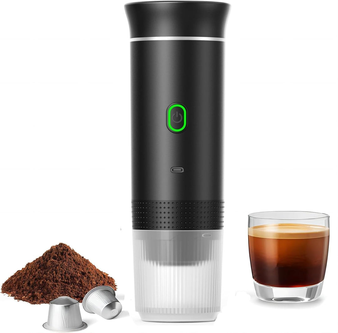 Tragbarer Raverno 3-in-1 Espresso-Kaffeebereiter mit Akku, ideal für unterwegs & Reise.