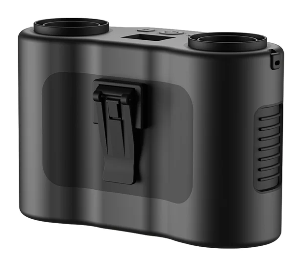 Leistungsstarker Taillenlüfter mit 20.000 mAh Akku, Dual-Luftstrom für Outdoor & Arbeit.