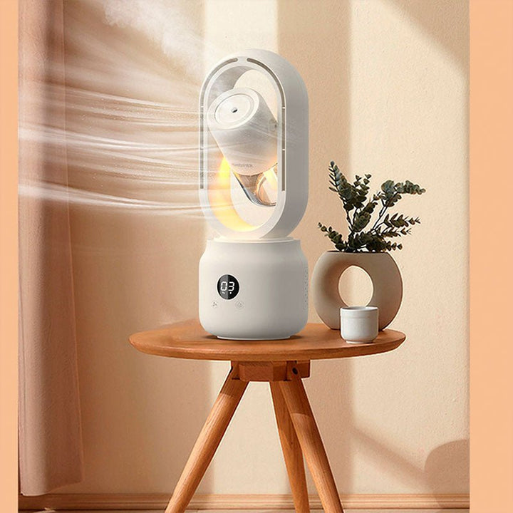 Tragbarer Turmventilator mit Luftbefeuchter & Nachtlicht für frische Brise im Büro oder Zuhause.