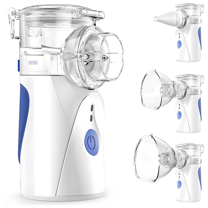 Kompakter Ultraschall-Inhalator für effektive Atemwegspflege. Mobil und leise bei Asthma, Erkältung, Husten.