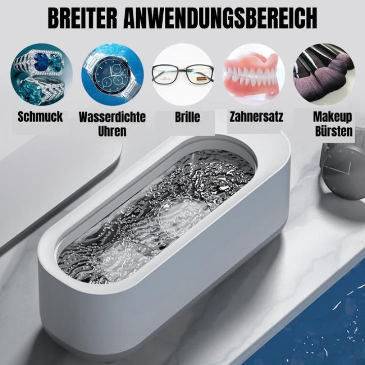 Schmuckreiniger: Glänzende Ringe und Ketten dank Ultraschall Tiefenreinigung. Ideal für Edelmetalle.