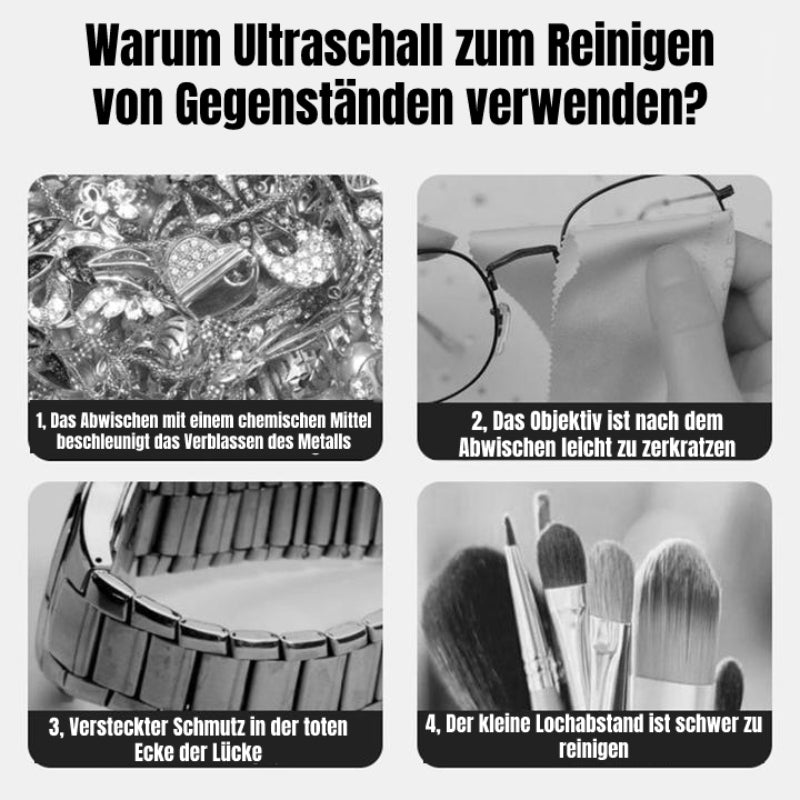 Ultraschallreiniger für Uhren: Effektive und schonende Tiefenreinigung von Armbanduhren und Zubehör.
