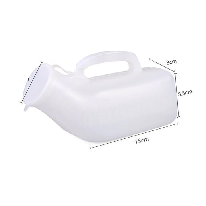 Diskret nutzbarer Urinbehälter, ideal für unterwegs, Reisen, Senioren und Notfälle. Unauffälliges Design.