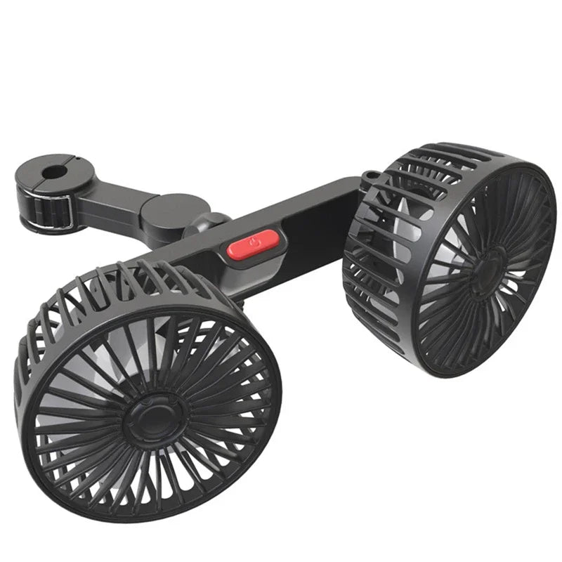 Tragbarer USB Auto Ventilator CoolBreeze mit 360° Drehung & 3 Geschwindigkeiten für optimale Kühlung im Fahrzeug.