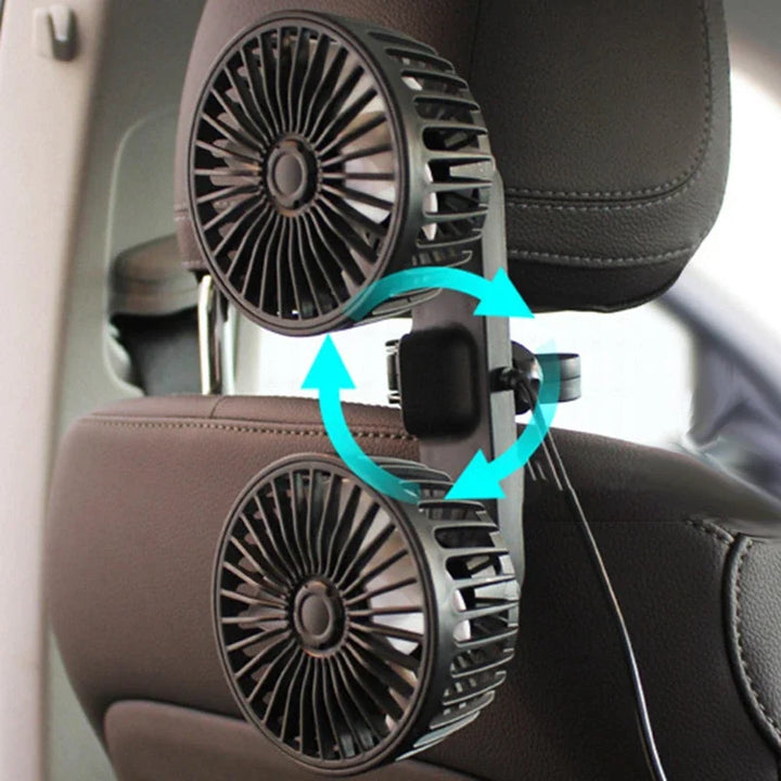 Kühler USB Lüfter für heiße Sommertage im Auto, LKW oder auf Reisen; 360° drehbar, 3 Geschwindigkeiten.