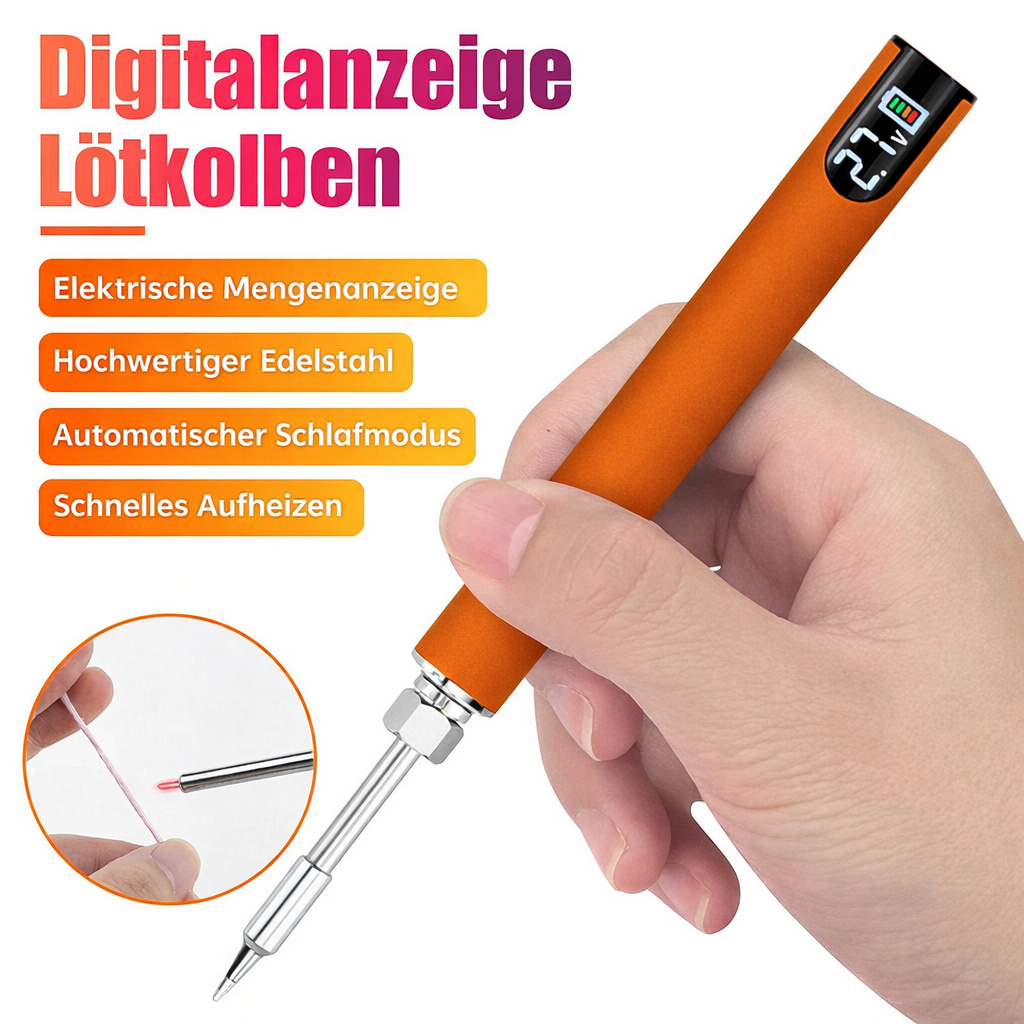 Tragbarer USB Lötkolben für präzises Feinlöten. Ideal für mobile Elektronikreparaturen & DIY-Projekte.