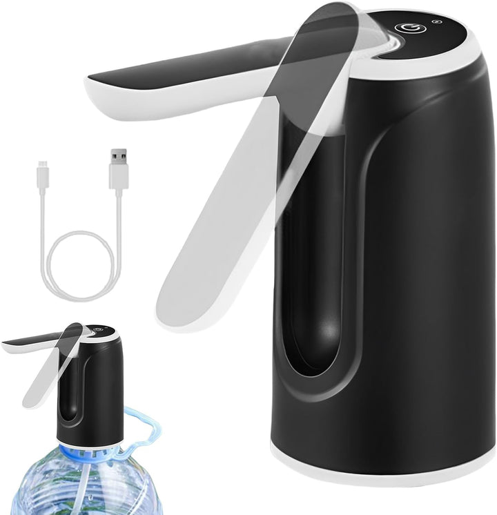 Ergonomischer automatischer USB-Wasserspender in Schwarz für Reisen, Sport & Alltag.