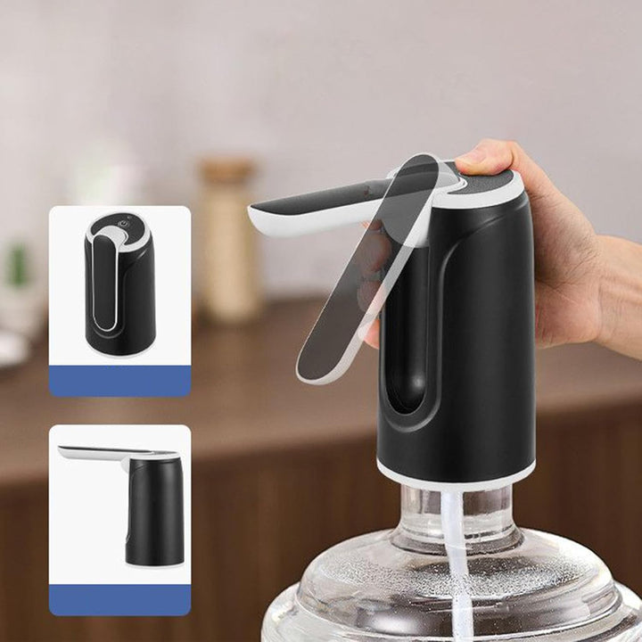Automatischer Wasserspender mit USB-Anschluss; einfache Installation auf Standardwasserflaschen.