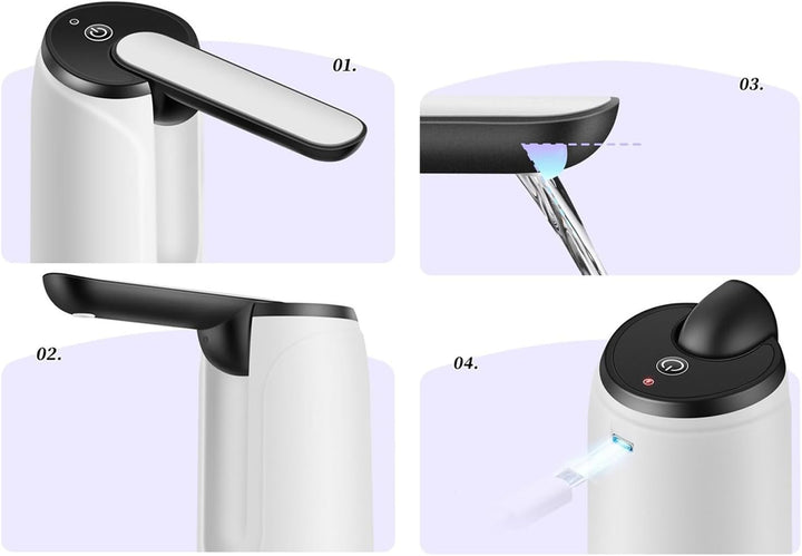 Praktischer, hygienischer USB-Wasserspender für Flaschen; einfache Hydration überall, jederzeit.