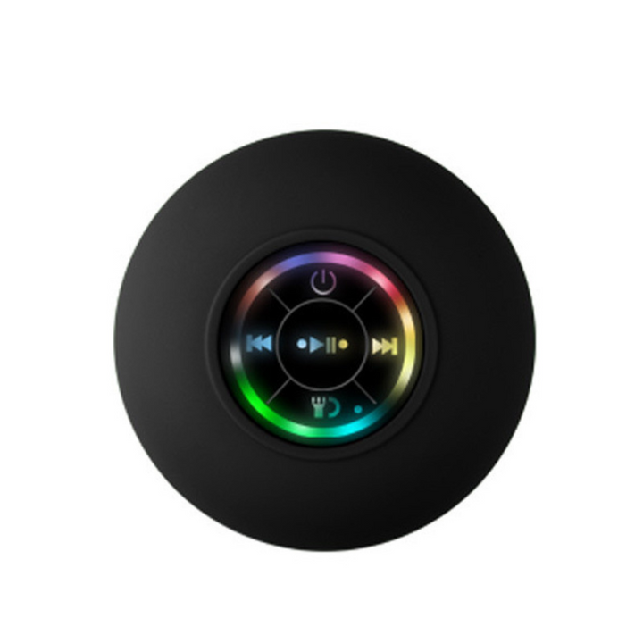 Befestigbarer Bluetooth Lautsprecher, wasserdicht, mit Saugnapf für Musik im Badezimmer oder am Strand.