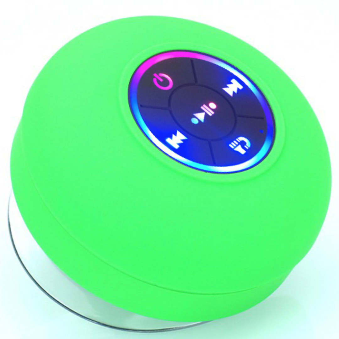 Kabelloser, wasserdichter Bluetooth Lautsprecher mit Saugnapf für flexible, portable Musikwiedergabe.