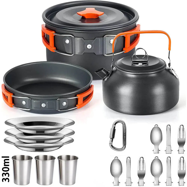 Ultra-leichtes & tragbares CampEase Camping Kochset für Rucksacktouristen und Outdoor-Enthusiasten.