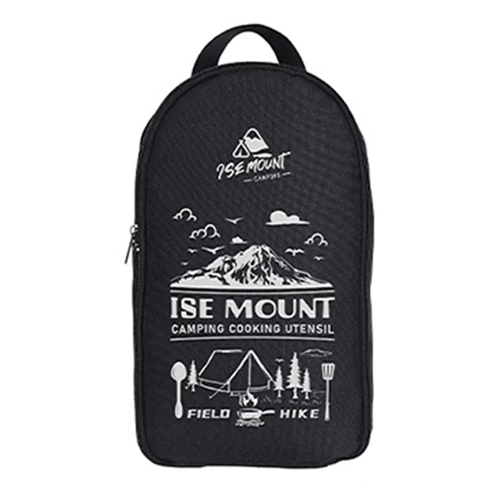 Kompaktes CampMate Outdoor Kochset im Packbeutel. Platzsparendes Edelstahl Camping Kochgeschirr für Reise.
