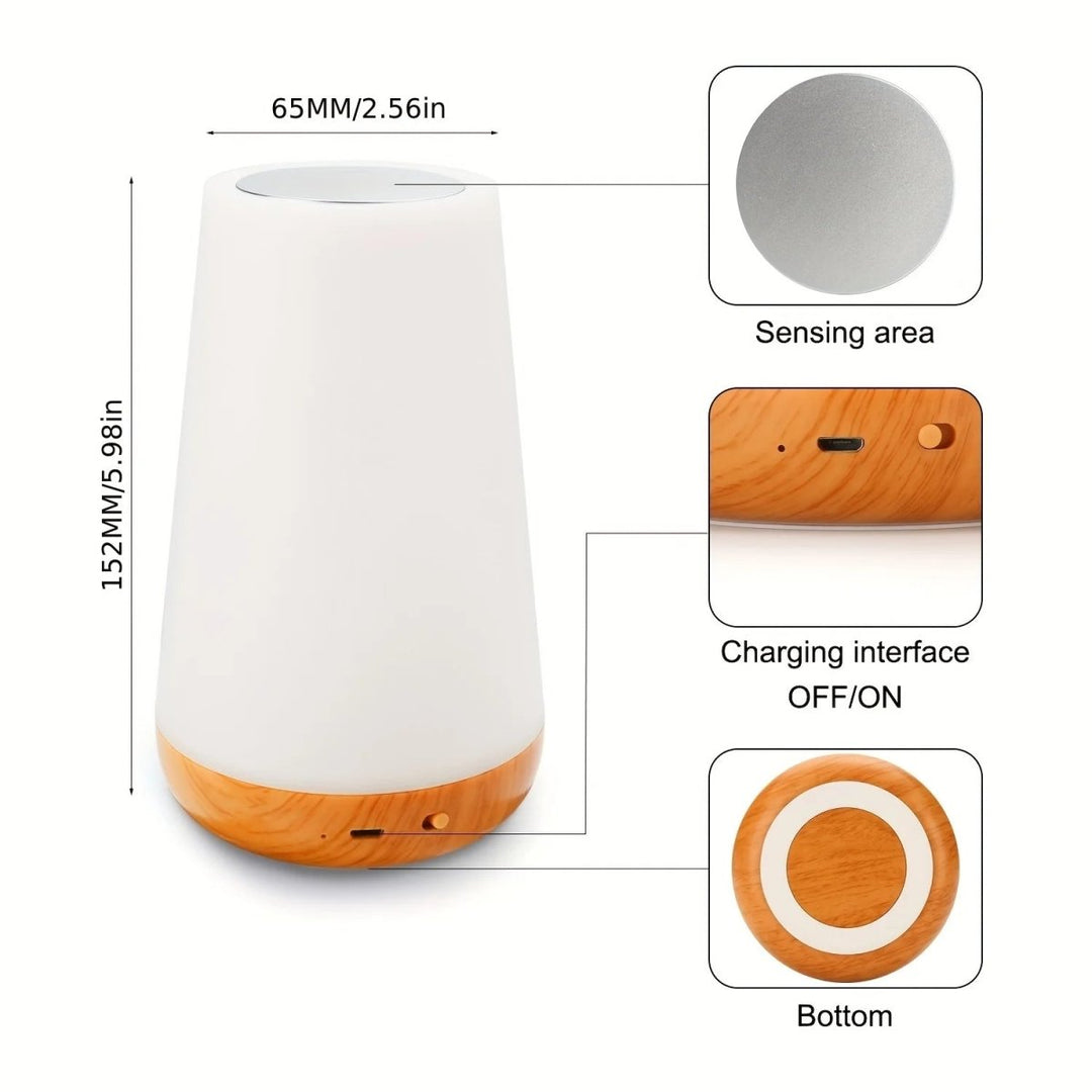 Modernes, tragbares LED Nachtlicht mit Touch-Funktion und Fernbedienung, dimmbar, perfekt als Stimmungslicht.