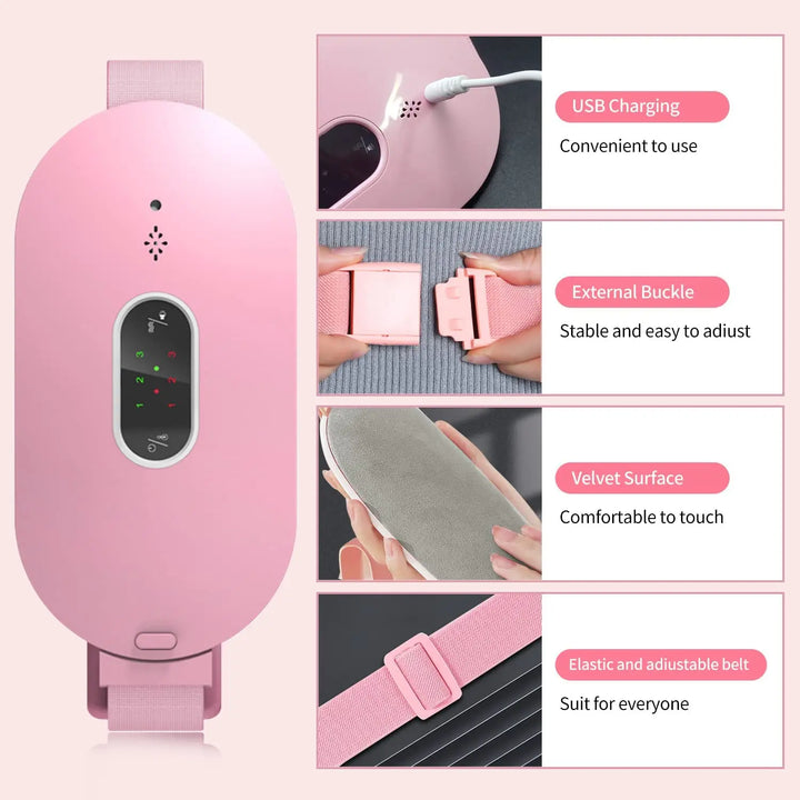 Innovatives tragbares Wärmekissen für Damen, lindert effektiv Bauchschmerzen und Krämpfe, fördert Selbstpflege.