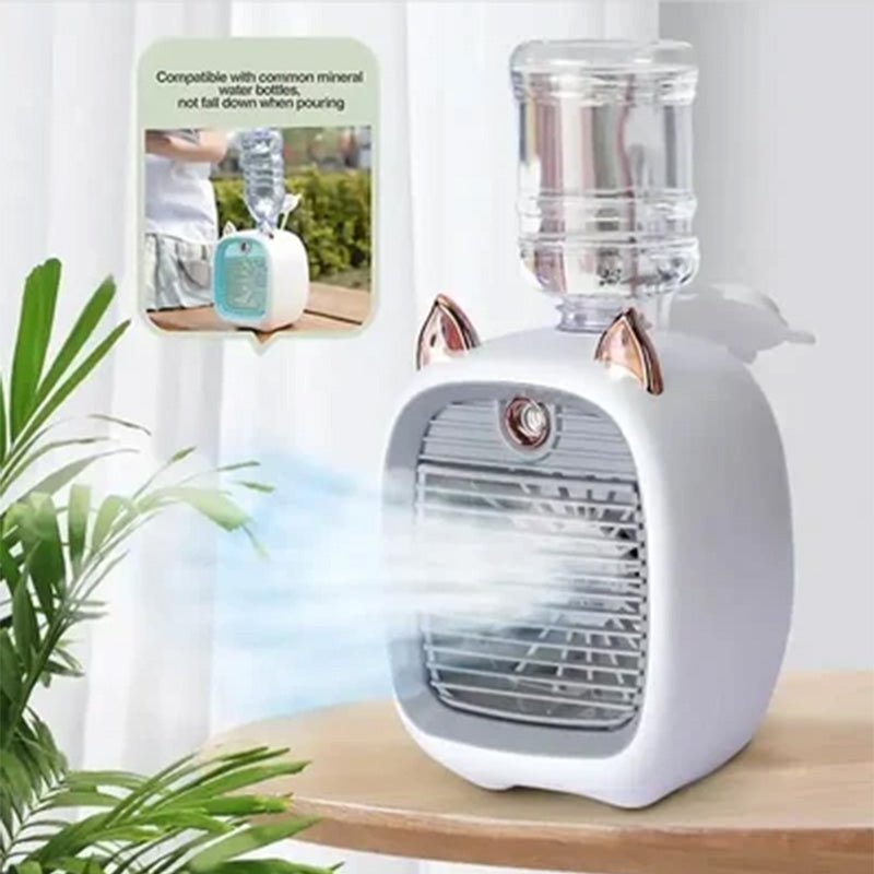 USB Ventilator & Luftkühler, vielseitig für Büro, Schlafzimmer oder als Reisebegleiter im Sommer.