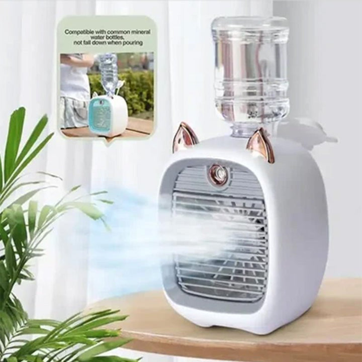 USB Ventilator & Luftkühler, vielseitig für Büro, Schlafzimmer oder als Reisebegleiter im Sommer.