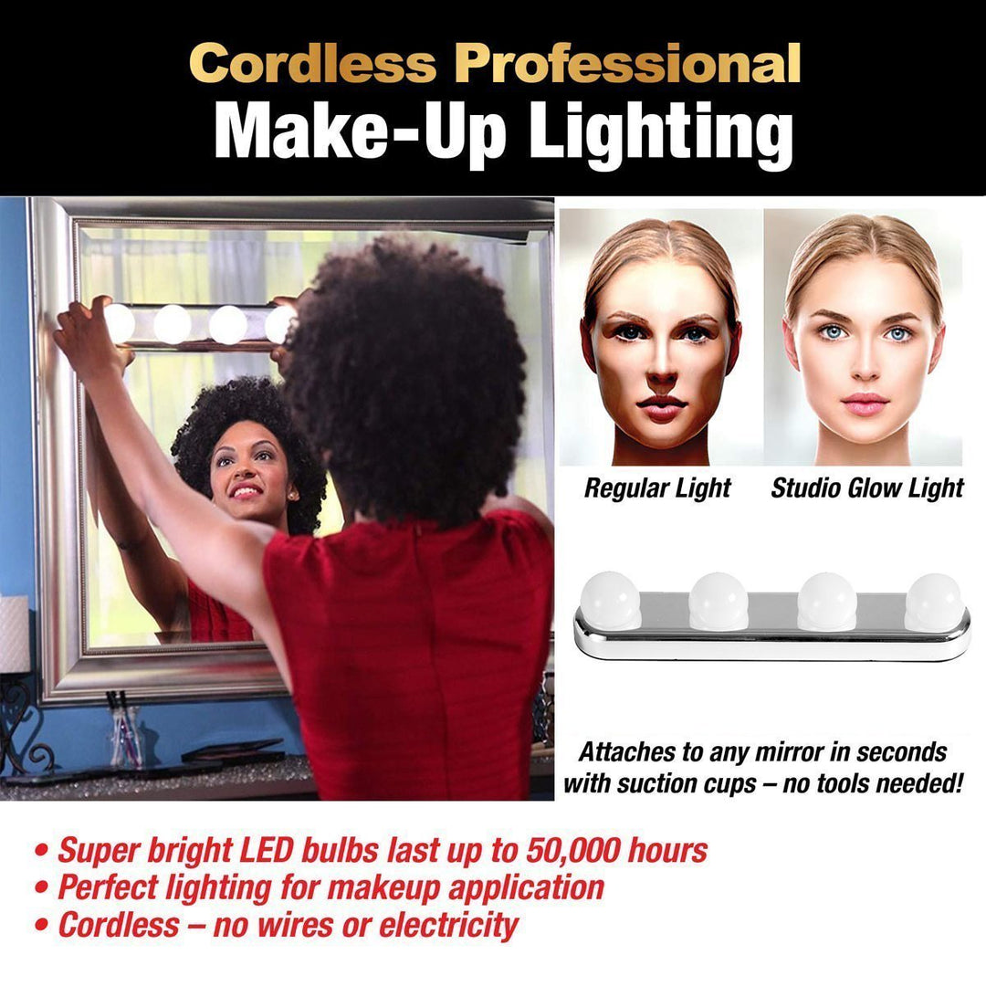 Tragbares LED Make-up Licht, kabellos und dimmbar, für makellose Beauty-Looks beim Schminken.